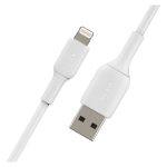 Cable de conector Lightning Belkin de 1 metro en color blanco, modelo CAA001BT1MWH