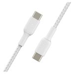 Cable USB-C Belkin de 1 metro en color blanco, ideal para transferencias rápidas y carga eficiente. SKU CAB004BT1MWH