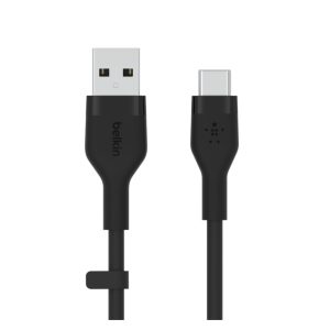Cable Belkin BOOST↑CHARGE Flex USB 2.0 de 3 metros con conectores USB A y USB C en color negro CAB008BT3MBK