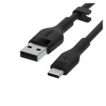 Cable Belkin BOOST↑CHARGE Flex USB 2.0 de 3 metros con conectores USB A y USB C en color negro CAB008BT3MBK