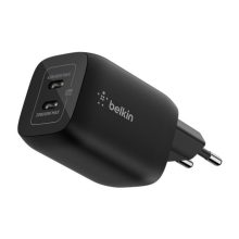 Cargador de dispositivo móvil Belkin ENA007KQBK compatible con auriculares, portátil, consola de juegos portátil, smartphone y tableta en color negro. Funciona con corriente alterna y ofrece carga rápida.