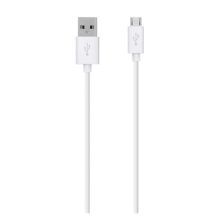 Cable USB Belkin F2CU012BT2M-WHT de 2 metros en color blanco, conector USB A a Micro-USB B, compatible con USB 2.0