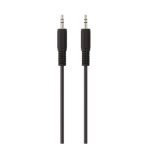 Cable de audio Belkin F3Y111BF1M-P de 1 metro con conector de 3,5 mm en color negro. SKU F3Y111BF1M-P.