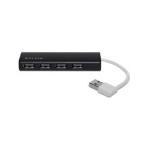 Hub de interfaz 480 Mbit/s color negro con 4 puertos USB del fabricante Belkin, modelo F4U042BT.