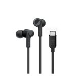 Imagen de los auriculares alámbricos Belkin ROCKSTAR USB tipo C en color negro, ideales para llamadas y música, SKU G3H0002BTBLK.