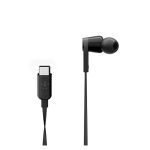 Imagen de los auriculares alámbricos Belkin ROCKSTAR USB tipo C en color negro, ideales para llamadas y música, SKU G3H0002BTBLK.