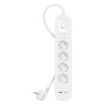 Belkin limitador de tensión Blanco, 4 salidas AC, con cable de 2 metros de longitud. SKU SRB001VF2M