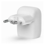 Cargador Belkin WCA006VF1MWH-B6 de dispositivo móvil en blanco, adecuado para corriente alterna y carga rápida en interiores