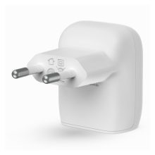 Cargador Belkin WCA006VF1MWH-B6 de dispositivo móvil en blanco, adecuado para corriente alterna y carga rápida en interiores