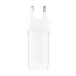 Cargador rápido Belkin BoostCharge Pro en color blanco, ideal para cargas rápidas y corrientes alternas. SKU WCB010VFWH.