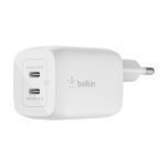 Imagen del cargador rápido Belkin en color blanco, compatible con portátiles, smartphones y tabletas, modelo WCH013VFWH.