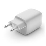 Imagen del cargador rápido Belkin en color blanco, compatible con portátiles, smartphones y tabletas, modelo WCH013VFWH.