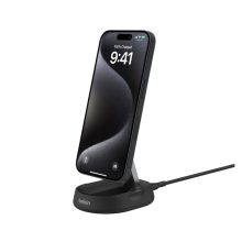 Cargador inalámbrico Belkin BoostCharge Pro en color negro, compatible con carga rápida, SKU WIA008VFBK.