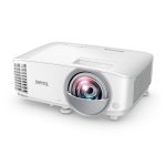 Proyector BenQ MX808STH de corto alcance con 3600 lúmenes ANSI, tecnología DLP y resolución XGA (1024x768) en color blanco. SKU: 9H.JMG77.13E