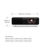 Proyector BenQ X500i de corto alcance, 2200 lúmenes ANSI, tecnología DLP y resolución UHD 4K (3840x2160), modelo 9H.JSC77.17E, en colores negro y blanco