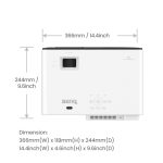 Proyector BenQ X500i de corto alcance, 2200 lúmenes ANSI, tecnología DLP y resolución UHD 4K (3840x2160), modelo 9H.JSC77.17E, en colores negro y blanco