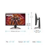 BenQ pantalla para PC de 27 pulgadas con resolución 3840 x 2160 Pixeles, 4K Ultra HD, LED en color negro, SKU 9H.LKTLA.TBE