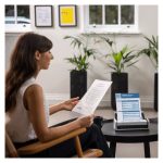 Escáner Brother ADS-1300 con alimentador automático de documentos (ADF), resolución 1200 x 1200 DPI, tamaño A4, color blanco. SKU: ADS1300UN1