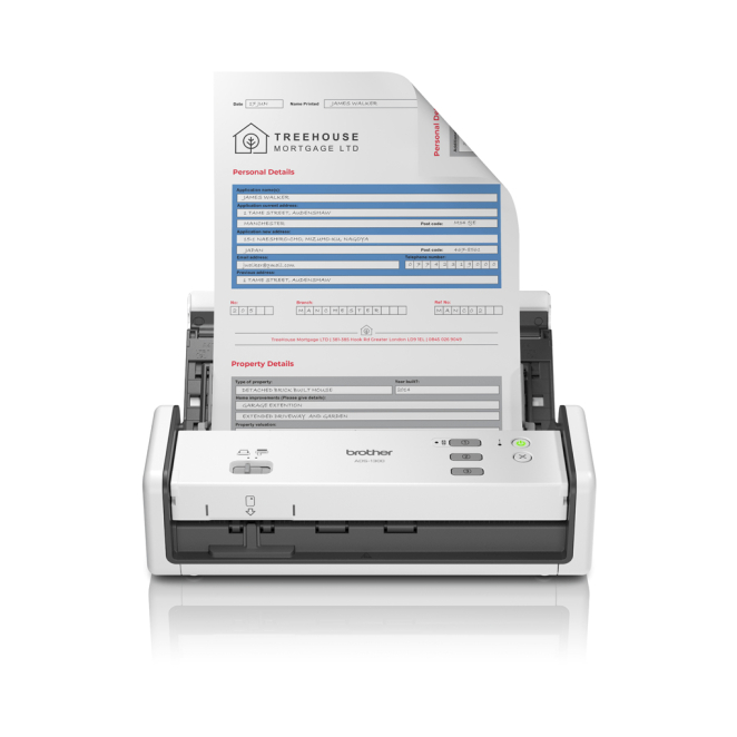 Brother ADS-1300 Escáner con alimentador automático de documentos (ADF) 1200 x 1200 DPI A4 Blanco 1 Brother ADS-1300 escáner front view