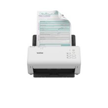 Escáner Brother ADS-4300N con alimentador automático de documentos (ADF), resolución de 600 x 600 DPI, tamaño A4 en colores negro y blanco. SKU ADS4300NRE1.