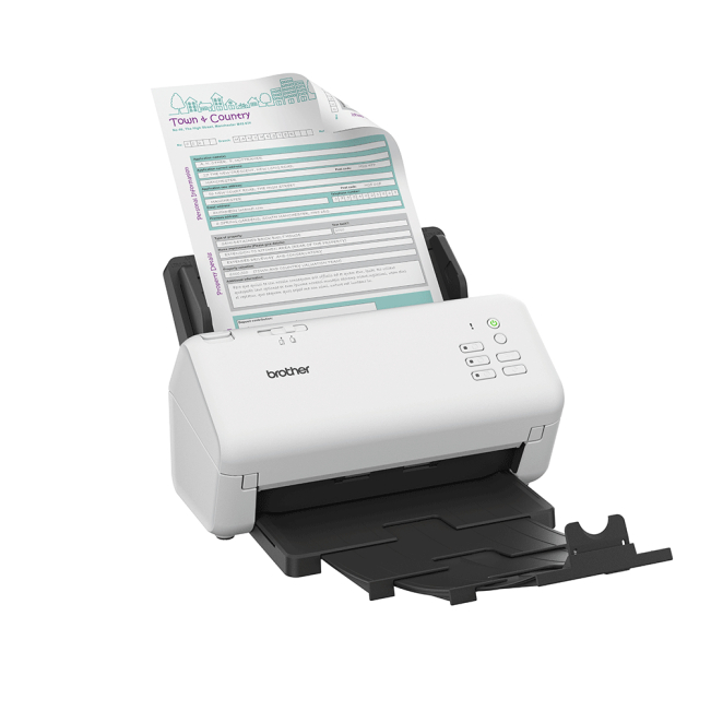 Brother ADS-4300N escaner Escáner con alimentador automático de documentos (ADF) 600 x 600 DPI A4 Negro, Blanco 4 Brother ADS-4300N mostrando facilidad de escaneo