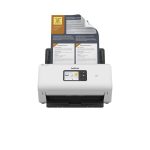 Brother escáner ADS-4500W con alimentador automático de documentos, resolución de 600 x 600 DPI, tamaño A4, en colores Negro y Blanco. SKU: ADS4500WRE1