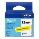 Brother BTAG-631 cinta para impresora de etiquetas, color negro sobre amarillo. SKU: BTAG631