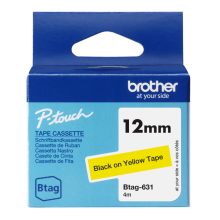 Brother BTAG-631 cinta para impresora de etiquetas, color negro sobre amarillo. SKU: BTAG631