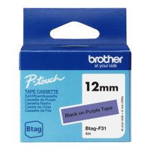 Brother BTAG-F31 cinta para impresora de etiquetas en color púrpura, ideal para impresiones nítidas y duraderas. SKU: BTAGF31