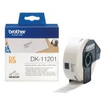 Cinta para impresora de etiquetas Brother DK-11201, negro sobre blanco, compatible con varios modelos de impresoras. SKU: DK11201