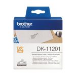 Cinta para impresora de etiquetas Brother DK-11201, negro sobre blanco, compatible con varios modelos de impresoras. SKU: DK11201