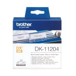 Cinta para impresora de etiquetas Brother DK-11204, color negro sobre blanco, alta calidad