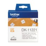 Cinta para impresora de etiquetas Brother negro sobre blanco, modelo DK-11221, ideal para etiquetas nítidas y duraderas