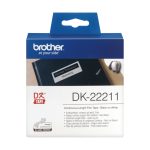 Brother DK-22211 cinta para impresora de etiquetas negra sobre blanca, 29 mm x 15.24 m, SKU DK22211