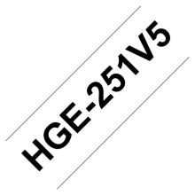 Brother HGE-251V5 cinta para impresora de etiquetas de alta calidad, negro sobre blanco, 24 mm