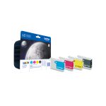 Imagen del paquete de cartuchos de tinta Brother LC1000VALBP, incluye 4 colores: negro, cian, magenta y amarillo, SKU LC1000VALBP