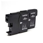 Paquete de 2 cartuchos de tinta negra original Brother LC1100BKBP2 para impresoras, ideal para impresiones de alta calidad y rendimiento superior.