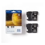 Paquete de 2 cartuchos de tinta negra original Brother LC1100BKBP2 para impresoras, ideal para impresiones de alta calidad y rendimiento superior.