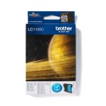 Cartucho de tinta original Brother de color cian, modelo LC1100C. Compatible con impresoras Brother específicas.