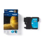 Cartucho de tinta original Brother de color cian, modelo LC1100C. Compatible con impresoras Brother específicas.
