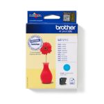 Cartucho de tinta Brother modelo LC121C en color cian, original y de alto rendimiento, SKU: LC121C
