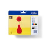 Brother LC121VALBPDR cartucho de tinta original, paquete de 4 piezas en colores negro, cian, magenta y amarillo. SKU: LC121VALBPDR