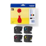 Brother LC121VALBPDR cartucho de tinta original, paquete de 4 piezas en colores negro, cian, magenta y amarillo. SKU: LC121VALBPDR