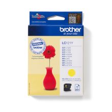 Cartucho de tinta original Brother LC-121Y de color amarillo. SKU: LC121Y. Ideal para impresiones nítidas y duraderas.