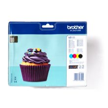 Pack de 4 cartuchos de tinta Brother LC-123VALBP en colores negro, cian, magenta y amarillo. SKU: LC123VALBP