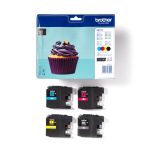 Pack de 4 cartuchos de tinta Brother LC-123VALBP en colores negro, cian, magenta y amarillo. SKU: LC123VALBP