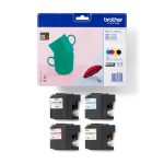 Cartucho de tinta Brother LC-227XLVALBP, incluye 4 piezas en negro, cian, magenta y amarillo. SKU: LC227XLVALBP.