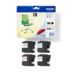 Paquete de 4 cartuchos de tinta Brother LC-229XLVALBP con colores negro, cian, magenta y amarillo, SKU LC229XLVALBP. Consumibles originales.