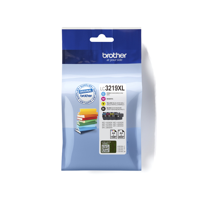 Brother cartucho de tinta alta capacidad LC3219XLVAL Brother LC3219XLVAL cartucho de tinta de alta capacidad en varios colores para impresoras Brother, SKU LC3219XLVAL