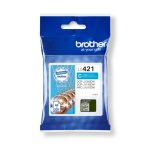 Imagen del cartucho de tinta Brother LC421C de color cian, original, SKU LC421C. Ideal para impresoras de alta calidad.